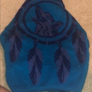 One of a kind wool wolf pack hoodie